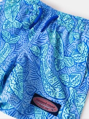Vineyard Vines Blue & Aqua Patterned Men's Swim Shorts